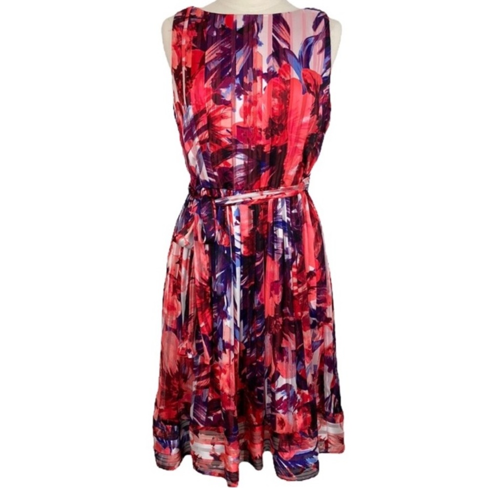 LUXE by Carmen Marc Valvo Sleeveless Chiffon Print Dress